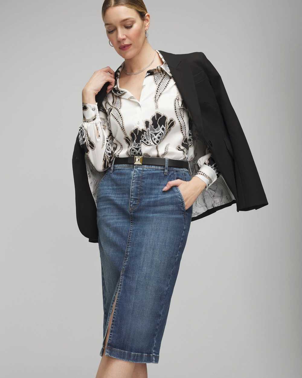 Midi skirt white house 2025 black market